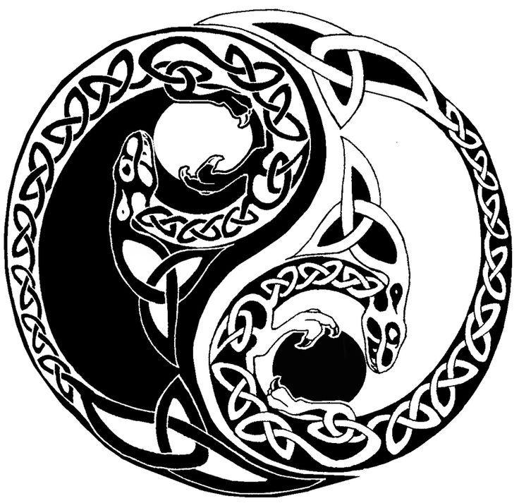 Dragon in Circle Logo - celtic dragon circle tattoo design