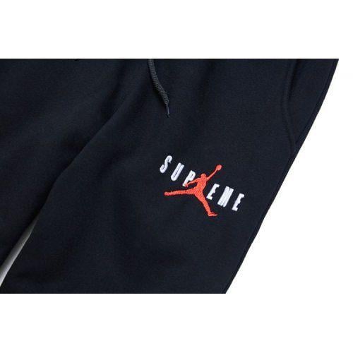 Supreme X Jordan Logo - Supreme X Jordan Logo Sweat Pants Black [SUP#048] - $119 :