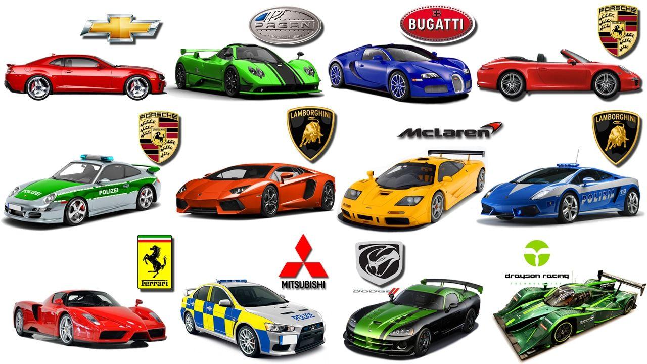 Sports Car Brand Logo - Learn Brand of Cars for Kids: Sports Car. Cars Names for Children