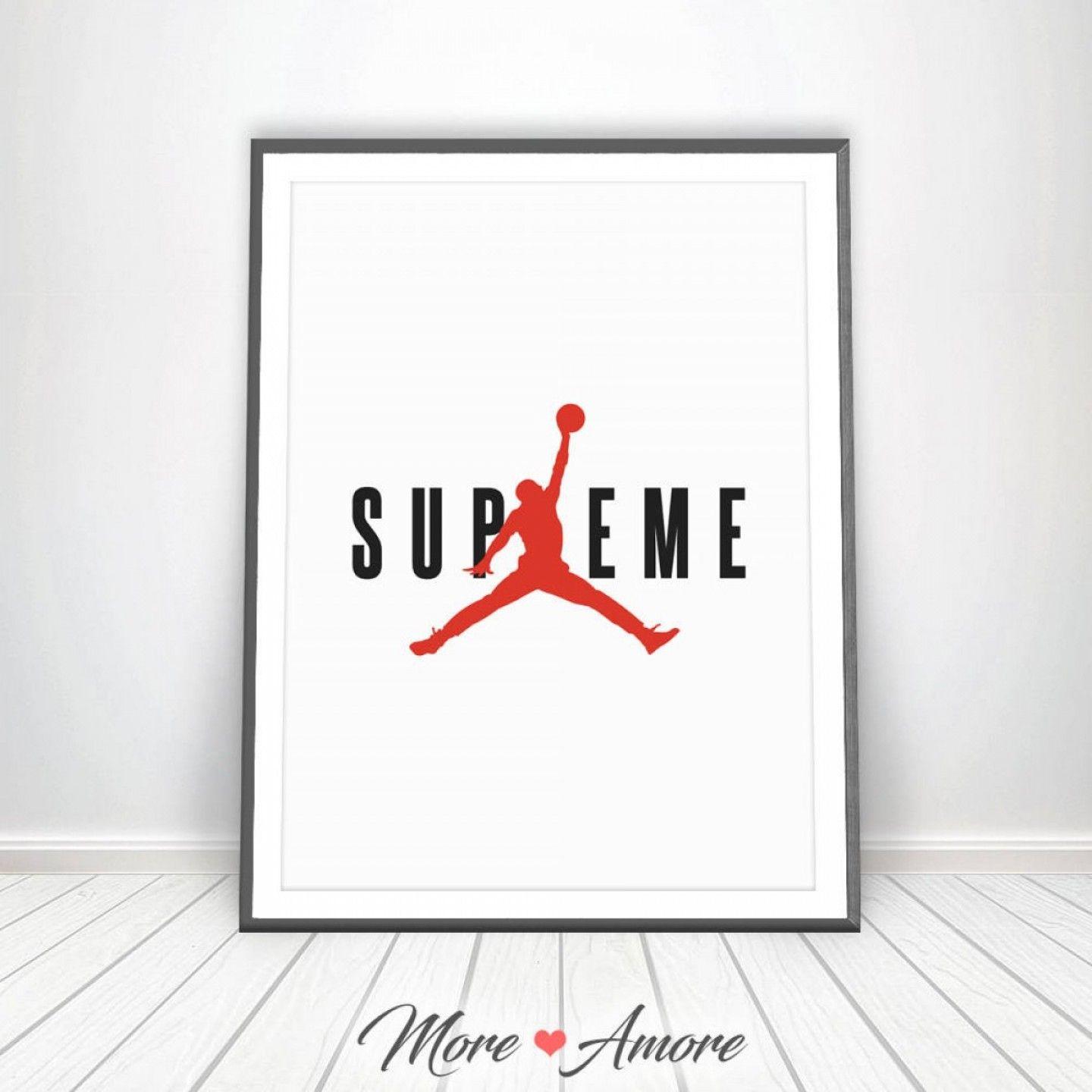Supreme X Jordan Logo - Supreme Jordan Print Supreme X Poster | SOIDERGI
