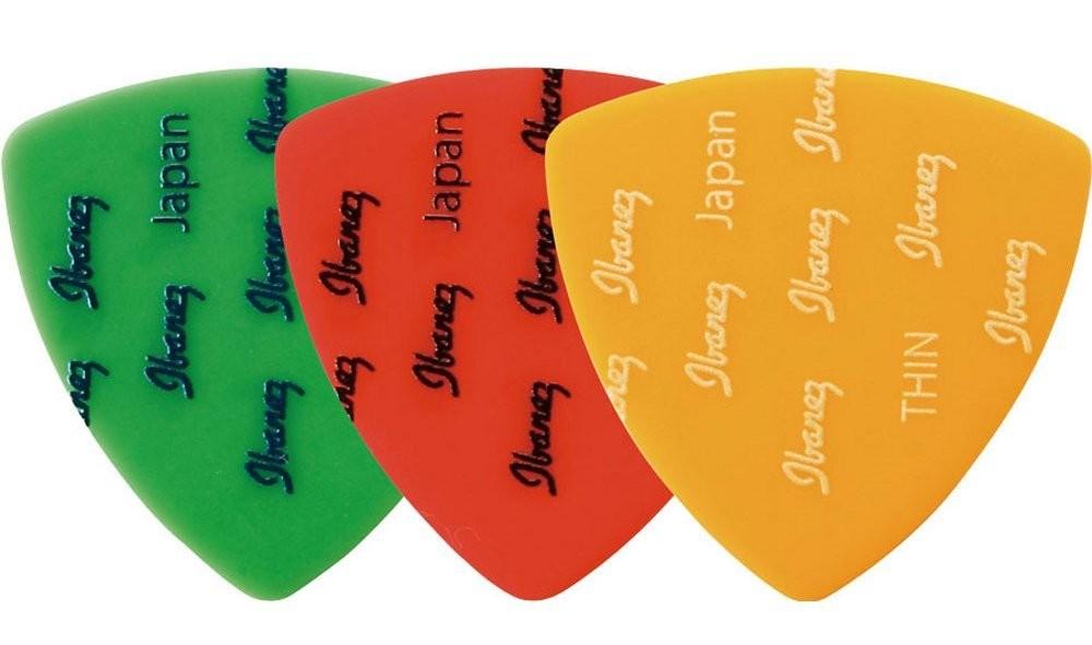 3 Piece Red Triangle Logo - IBANEZ Picks 5 mm Celluloid 3 Pieces Triangle Shape Logo Grip