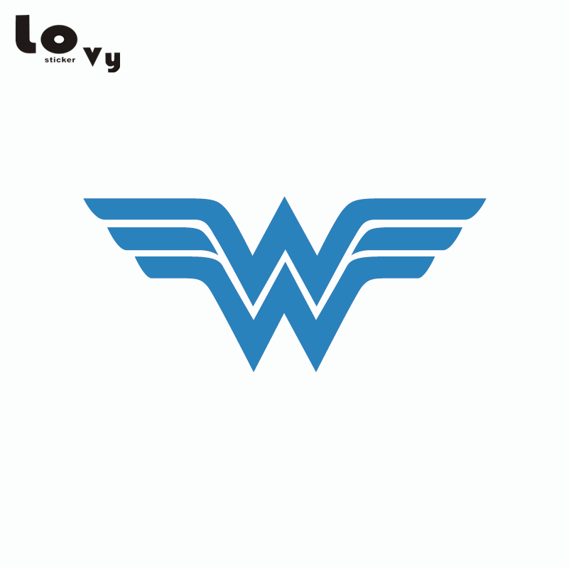 Blue Woman Logo - Wonder Woman Logo Wall Sticker Superhero Vinyl Wall Decal Home Decor ...