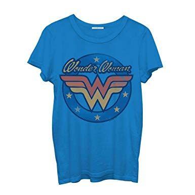 Blue Woman Logo - Junk Food Wonder Woman Logo Juniors Blue T Shirt Juniors Small