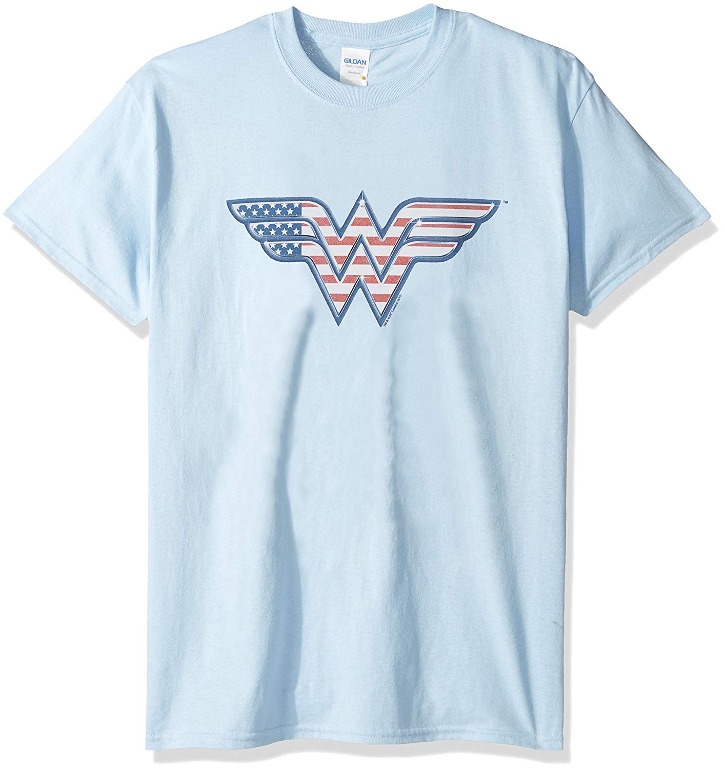 Blue Woman Logo - Trevco Men's Wonder Woman Logo T Shirt: Clothing