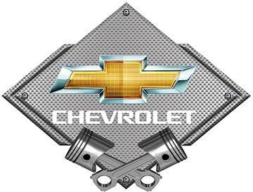 Chevrolet Logo - Chevrolet Silver Carbon Fiber Metal Sign - Choose Logo-ChevyMall
