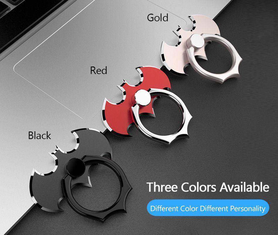 Red Black and Gold Bat Logo - Bat Finger Phone Ring Holder 360 Degree Metal Red
