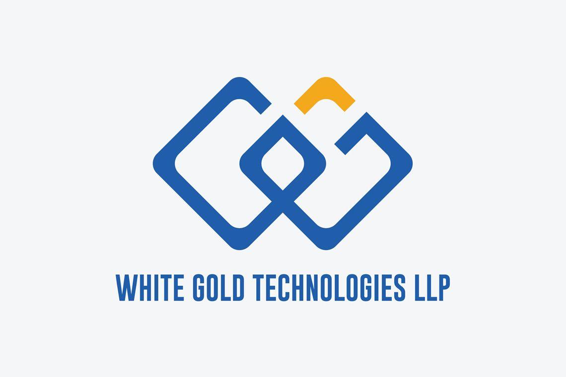 Gold White Blue Logo - Dedicated Graphic Designs, Brochure Design, Business Logo Designs