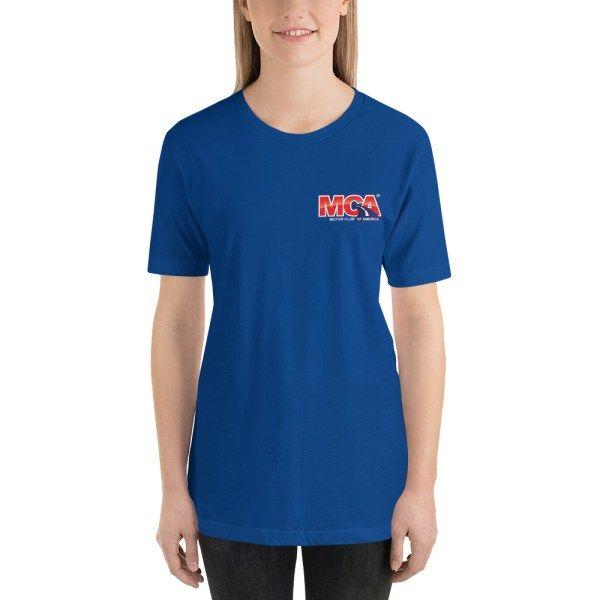 Blue Woman Logo - MCA Mini Logo Blue Woman Short-Sleeve T-Shirt - MCAeShop | TheMCAeShop