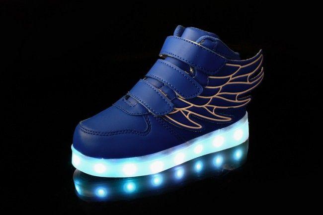 Blue Shoe with Wings Logo - Blue Kids' Luminous Shoes With Wings most popular outlet