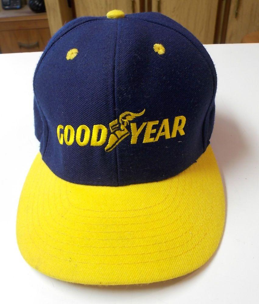 Blue Shoe with Wings Logo - Vintage Blue & Gold Goodyear Shoe & Wing Logo Cap /Hat, Snapback (MD ...