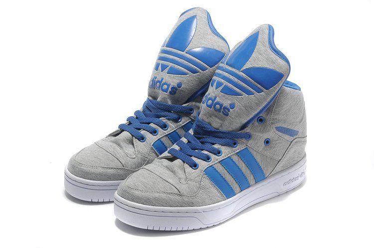 Blue Shoe with Wings Logo - UK Adidas Originals Wings Metro Attitude Logo Hi Grey Blue Shoes ...