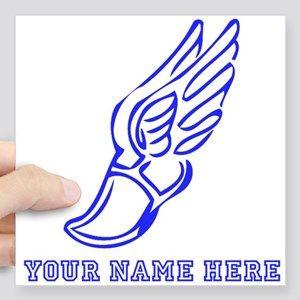 Blue Shoe with Wings Logo - Running Shoe Wings Stickers - CafePress