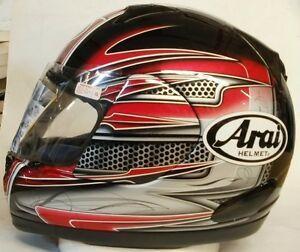 Profile with Red Oval Logo - Arai Profile Trident Red Silver motorcycle helmet Ducati Honda Long