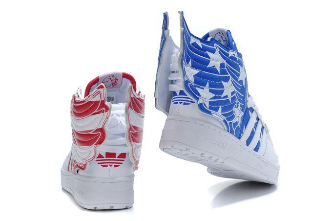 Blue Shoe with Wings Logo - Adidas Blue UK - Adidas Jeremy Scott Wings 2 0 Red / blue shoes