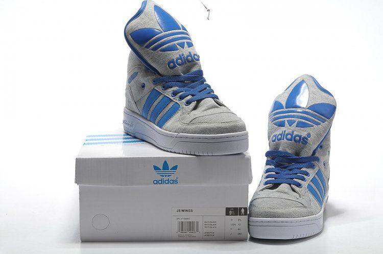Blue Shoe with Wings Logo - Adidas Originals Wings Metro Attitude Logo Hi Grey Blue Shoes