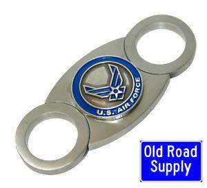 Us Air Force Old Logo - Old Road US Air Force Blue Logo Stainless Cigar Cutter Carry Pouch