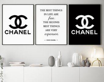 Pretty Chanel Logo - Pretty Looking Coco Chanel Wall Art Etsy Logo Print Posters Set ...
