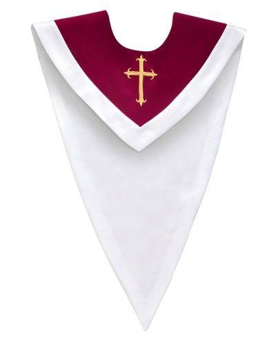 Maroon Cross and Shield Logo - Wholesale Custom Maroon Satin Embroidered Cross Logo Church Choir Stole