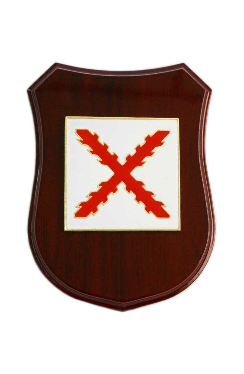 Maroon Cross and Shield Logo - Borgoña's cross badge - Arenal de Sevilla