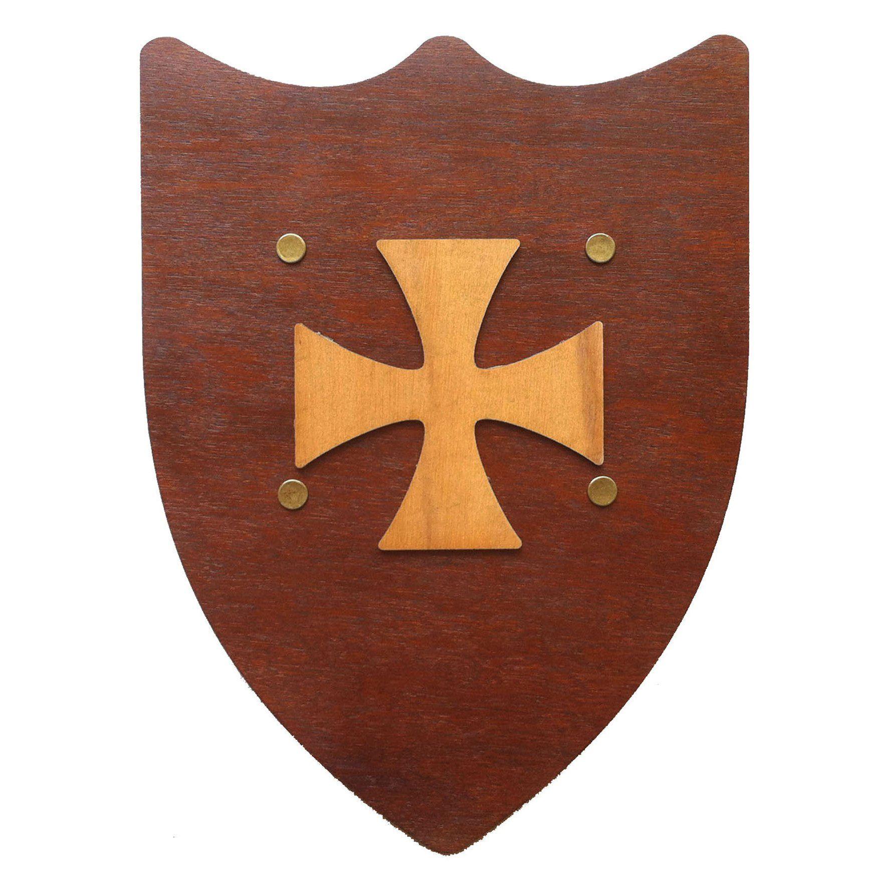 Maroon Cross and Shield Logo - Kàlid Medieval Shield Rustik Templar Cross – Petit Bazaar