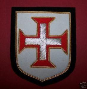 Maroon Cross and Shield Logo - Medieval Crusades Knight Malta Cristos Christ Cross Holy Shield ...
