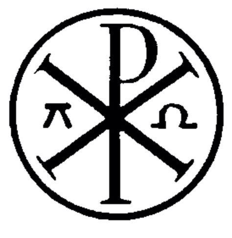 Eternity Circle Logo - Chi Rho with Alpha and Omega in a circle. Symbol for Christ within