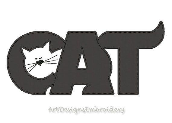 Cat Machine Logo - Cat logo applique applique embroidery machine applique cat