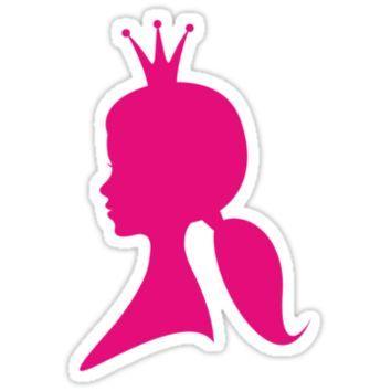 Pink Girl Logo - Hot pink girl profile with princess crown from Redbubble | Pink