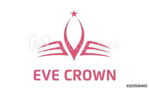 Pink Crown Logo - Lettering Eve with Crown logo design inspiration - Buy this stock ...