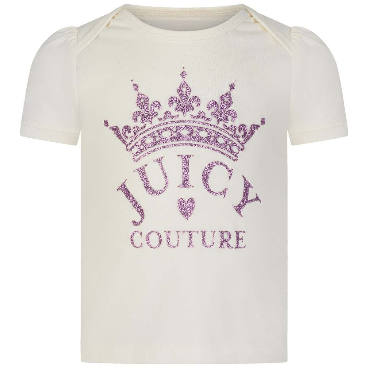 Pink Crown Logo - Juicy Couture Baby Girls Ivory & Pink Crown Top