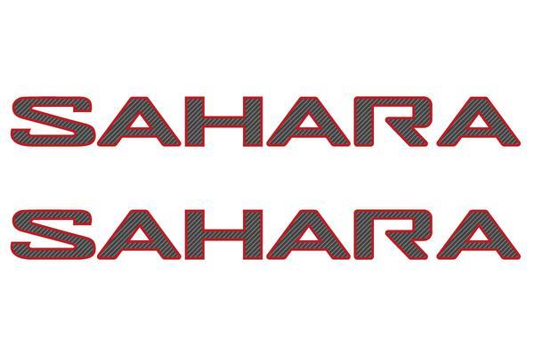 Jeep Wrangler Sahara Logo - Jeep Wrangler Sahara JL Style Carbon Fiber Hood Decals with Color ...