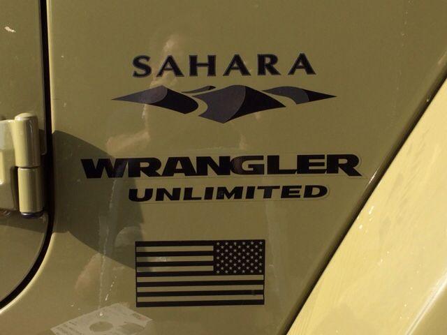 Jeep Wrangler Sahara Logo - Product: Jeep Mountain USA Flag Sahara Wrangler Unlimited CJ TJ YK