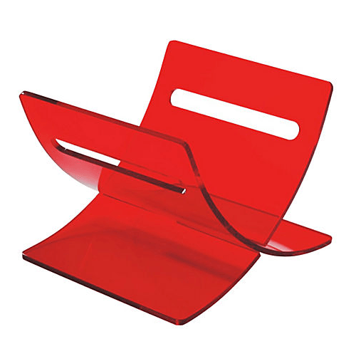 Red Magazine Logo - Cross Acrylic Red Modern Magazine Rack | groovyhome.co.uk