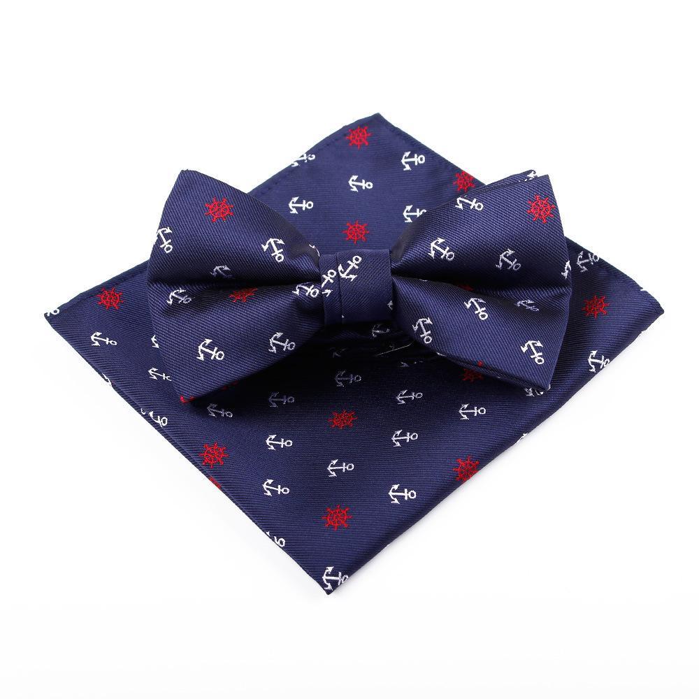 Red and Blue Anchor and Arrow Logo - 2019 Elegant Skinny Man Anchor Arrow Necktie Tie HandKerchief Pocket ...