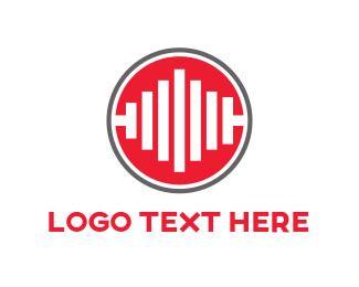 Red Beats Logo - Dumbbell Logo Maker | BrandCrowd
