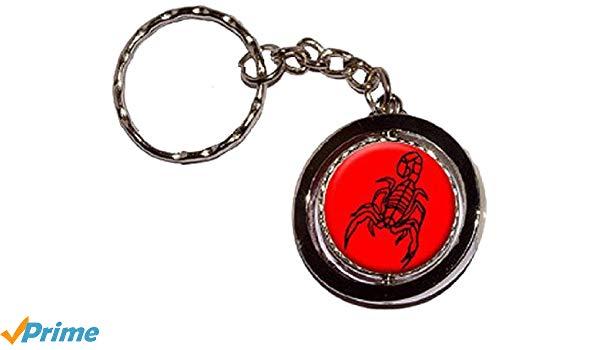 White with Red Circle Scorpion Logo - Amazon.com : Scorpion Red Round Spinning Keychain : Automotive Key