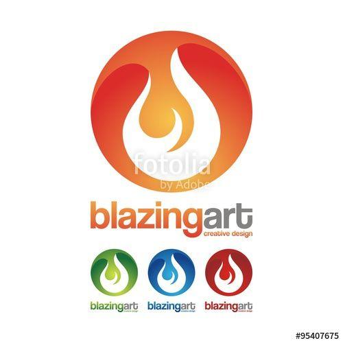 Blazing Flame Logo - Blazing Fire Circle Logo Design. Flame logo, fire icon. Fire flame