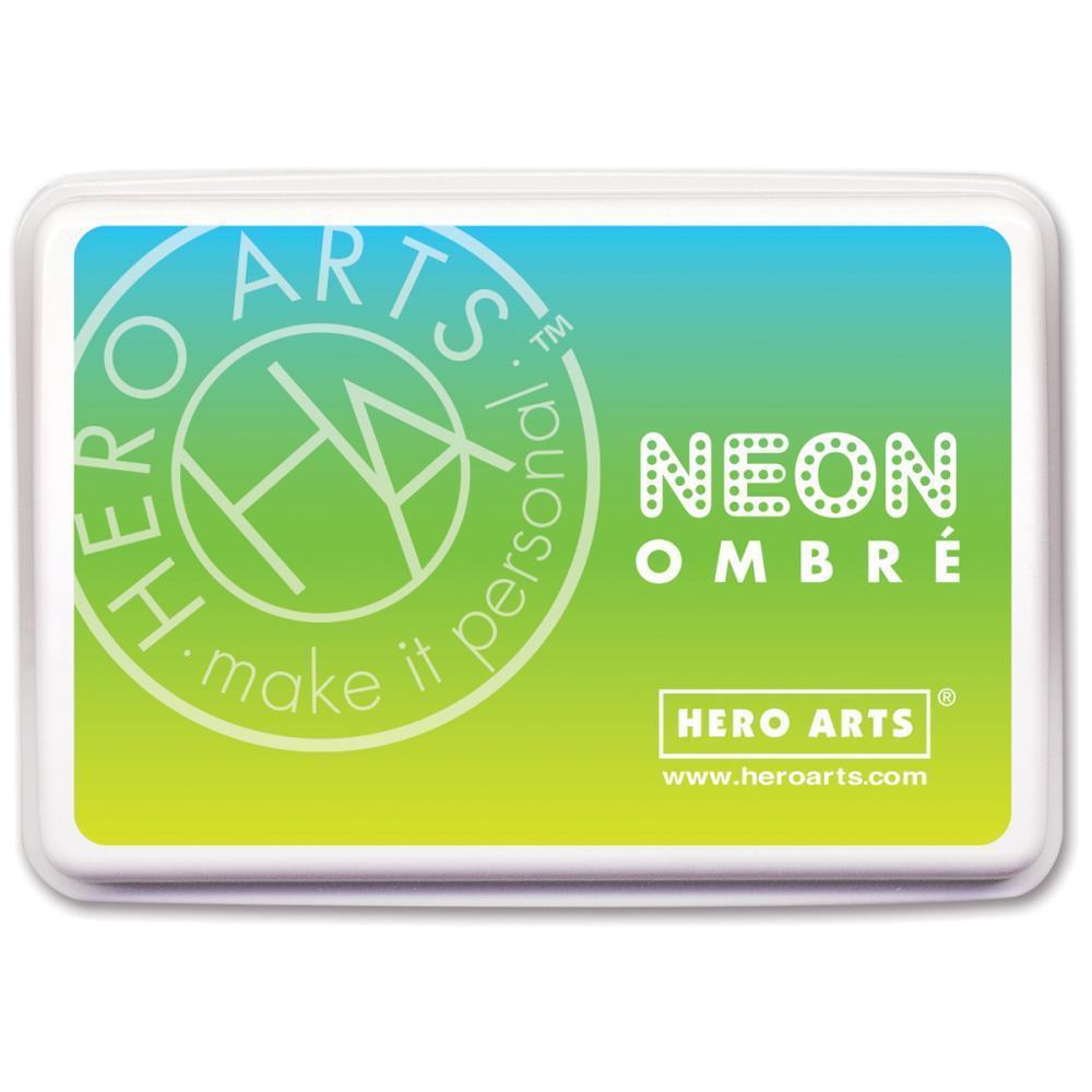 Blue and Chartreuse Logo - Hero Arts Ombre Ink Pad, Neon Chartreuse to Blue Hutson LLC