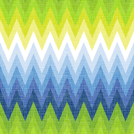 Blue and Chartreuse Logo - Ombre Zig Zag Blue + Chartreuse giftwrap - veritymaddox - Spoonflower