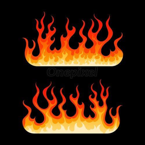 Blazing Flame Logo - Cartoon burning bonfire hot blazing fire flame
