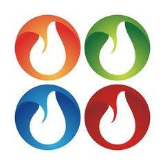 Blazing Flame Logo - Blazing Fire Circle Logo Design. Flame logo, fire icon. Fire flame ...