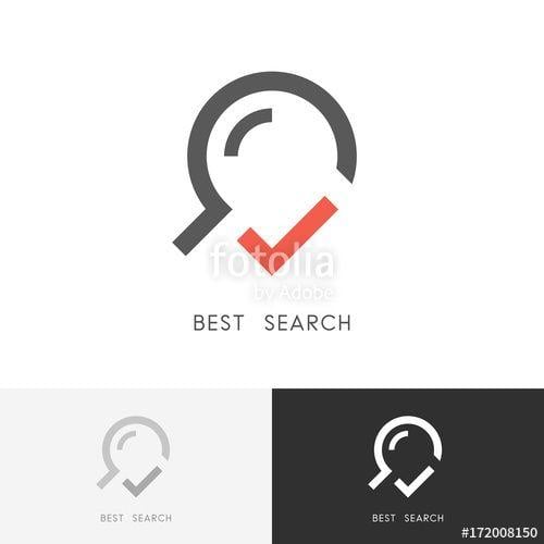 Red Check Logo - Best search logo - loupe or magnifying glass with red check mark or ...