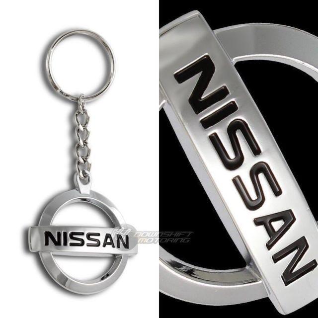 FOB Cross Logo - Nissan Logo Die Cast Chrome Metal Key Fob Keyring Keychain Lanyard