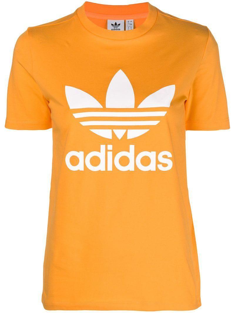 Yellow Adidas Logo - Adidas Logo Print T Shirt In Yellow