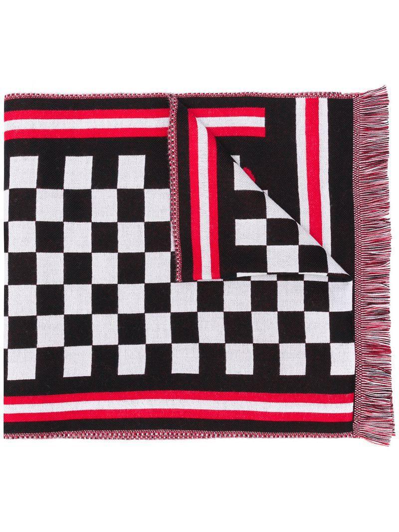 Red Check Logo - Mcq Alexander Mcqueen Check Print Logo Scarf in Red for Men - Lyst