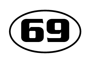 Numbers 69 Race Logo - Racing Magnetic Number Oval Designer edecals.com