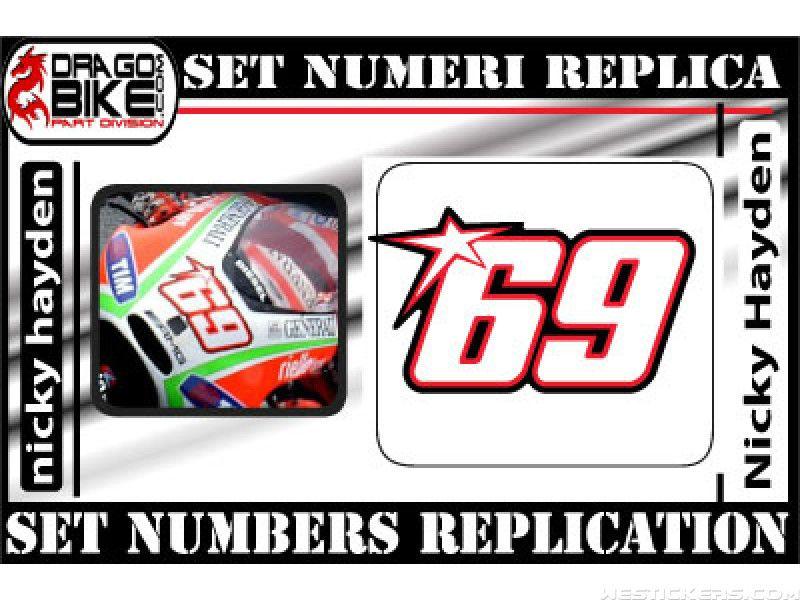 Numbers 69 Race Logo - Race Number 69 Nicky Hayden 2012 - Westickers