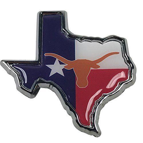 Red Longhorn Logo - University of Texas Longhorns METAL Auto Emblem Texas
