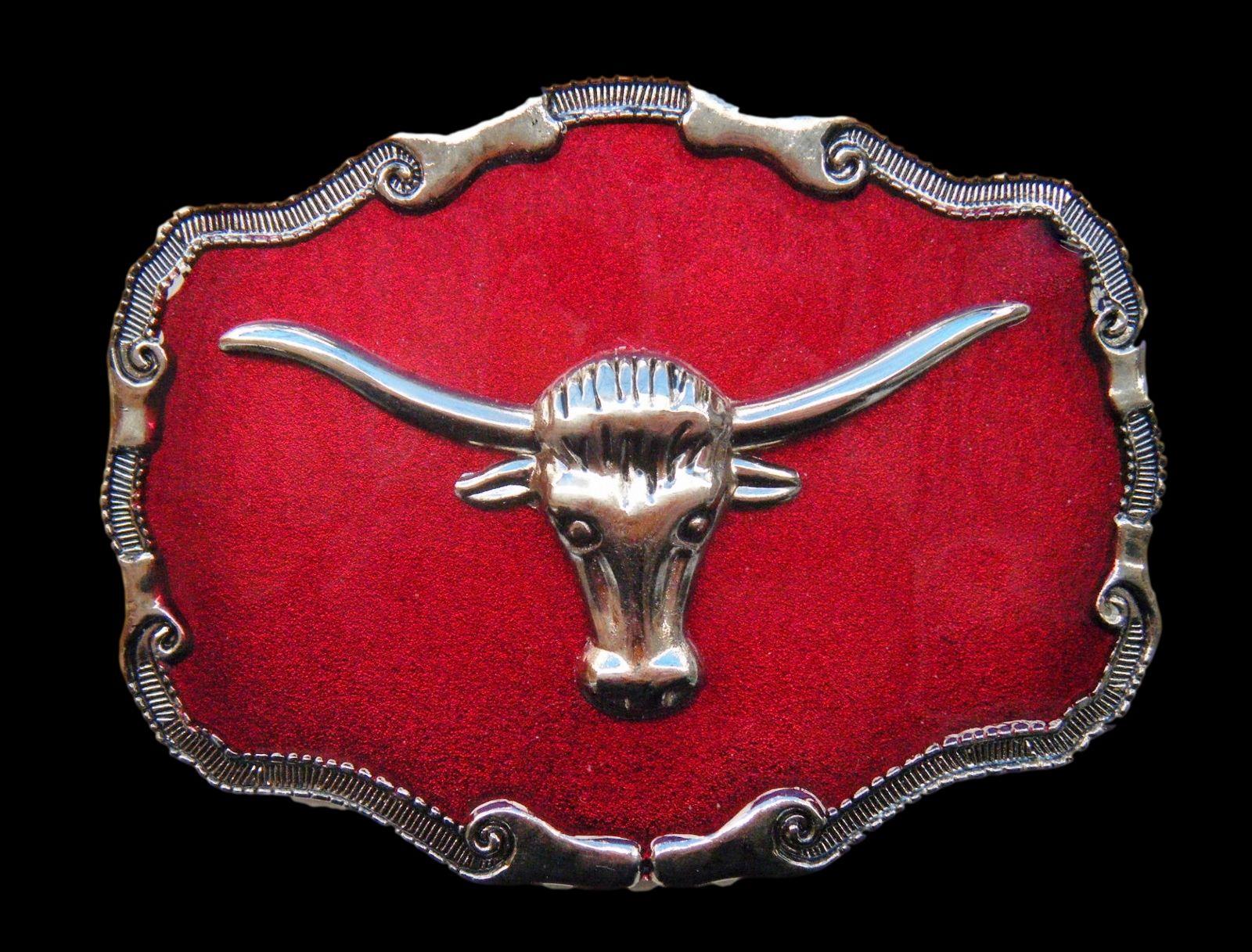 Red Longhorn Logo - Longhorns western belt buckle