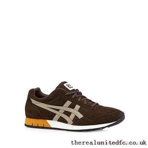 Brown Shoe Logo - Onitsuka Tiger Men Dark Brown Shoes Logo Lace Up Trainers Men Shoes